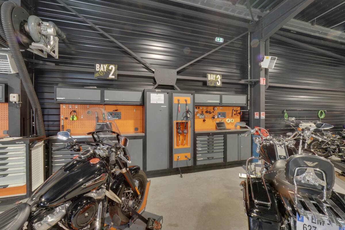 Harley-Davidson models on display