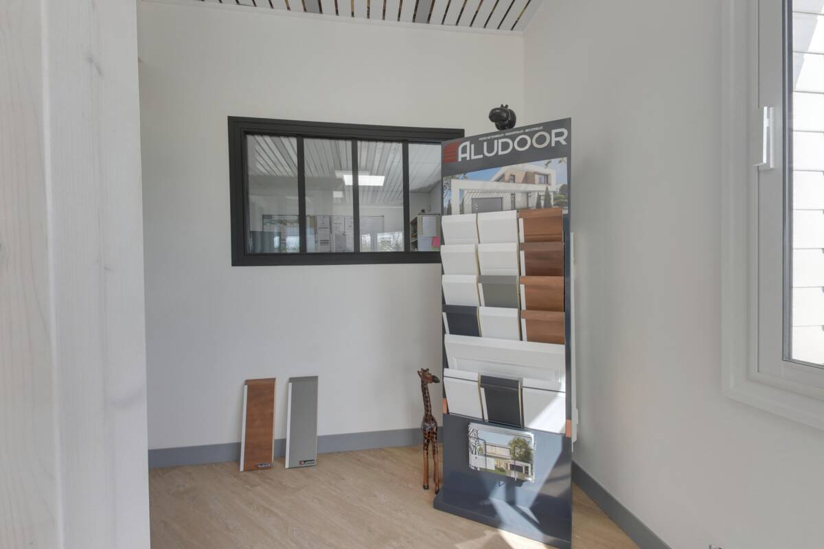Windows and doors on display at the joinery