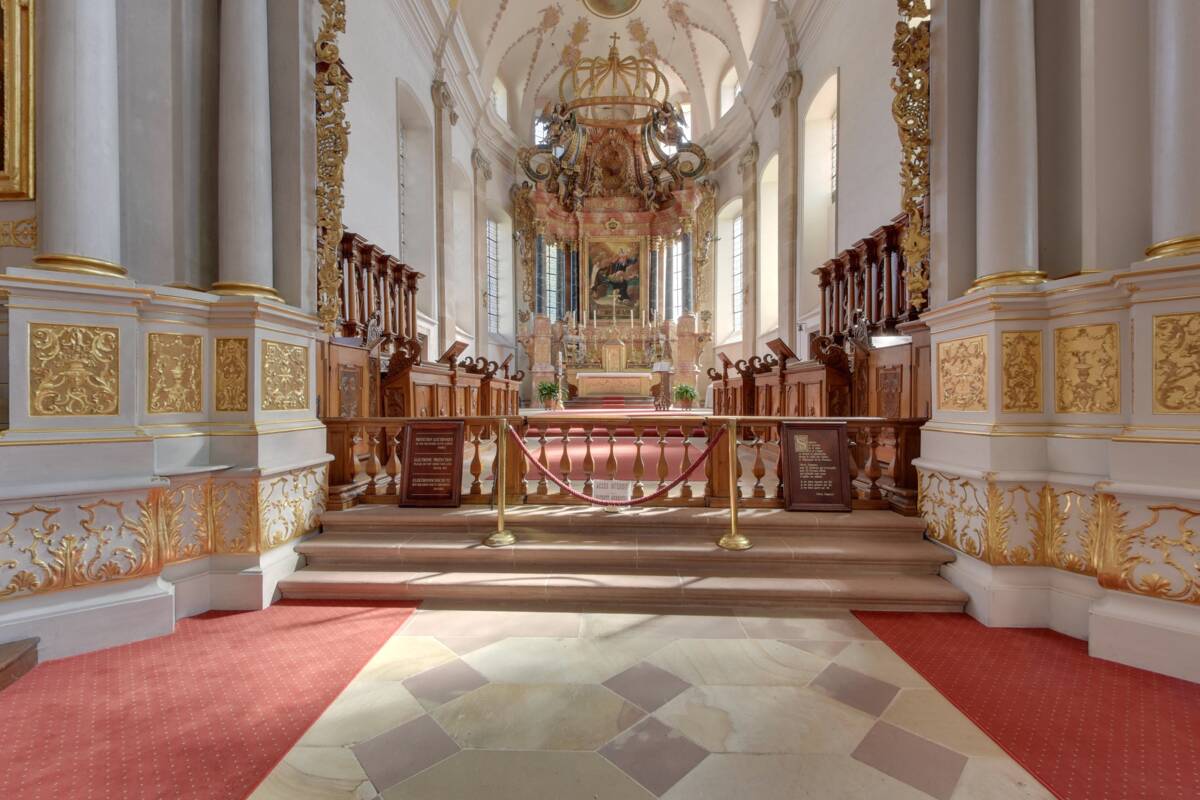 Silbermann organ and gallery of the Ebersmunster abbey
